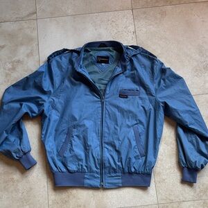 Men's Vintage Members Only Blue Zip-Up Bomber Jacket – Classic Retro Style ✨